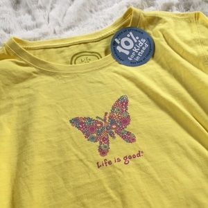 NWT Life Is Good Butterfly Long Sleeve